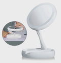 Espelho Duplo para Maquiagem com Iluminação em LED e Aumento de 10x - Zoom Light