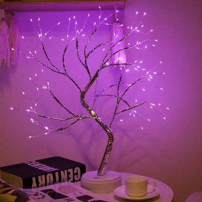 Mini árvore de fio de cobre com iluminação agradável - Tem diversos