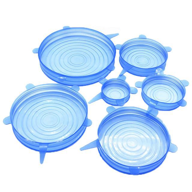 Conjunto Flexível de Tampa Universal em Silicone - 6 Peças.