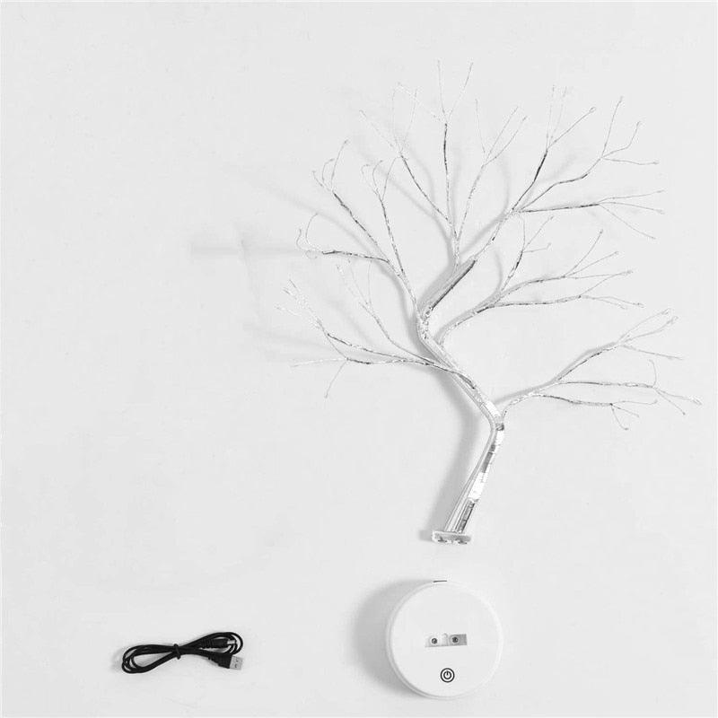 Mini árvore de fio de cobre com iluminação agradável - Tem diversos