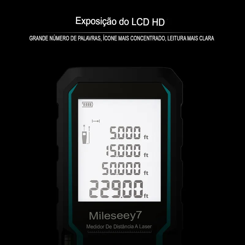 Trena Digital Laser Alta Precisão Profissional Mileseey X6 IP54