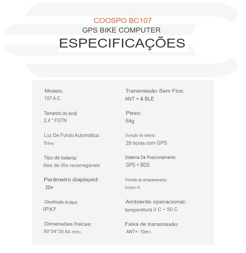 Ciclocomputador COOSPO BC107